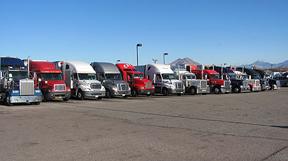 Trucks in a Row